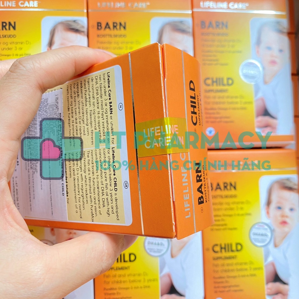 [COMBO 2 SẢN PHẨM] Dầu Cá Kim Cương DHA Vitamin D3 Lifeline Care Barn Nauy hộp 30 viên