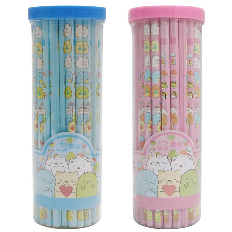 Bút Chì Gỗ 2B 5pc SUMIKKO GURASHI Hexagon Wooden HB Pencil Cute Kawaii Animal Pencil School Office Stationery Cartoon Health Standard Pencil kids gift