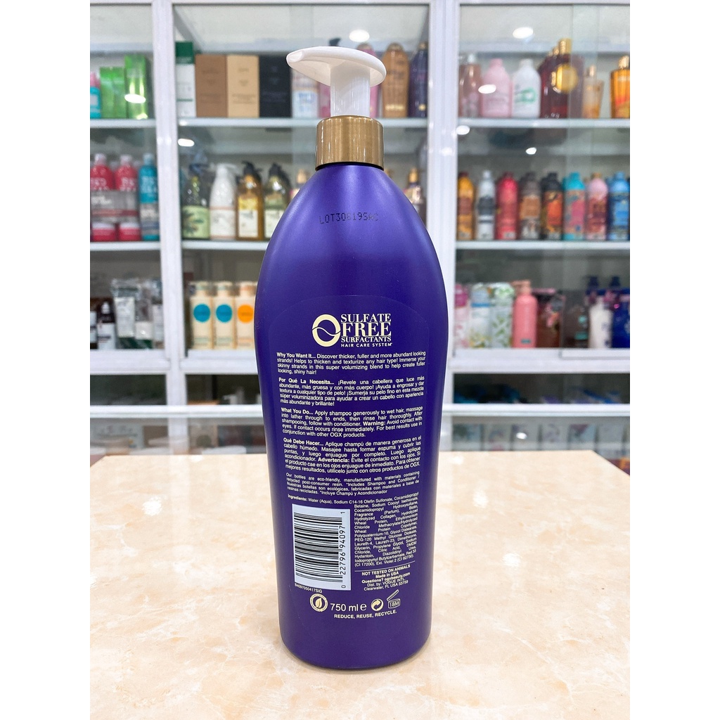 (750ML) DẦU GỘI - DẦU XẢ OGX Thick and Full Biotin and Collagen MADE IN USA