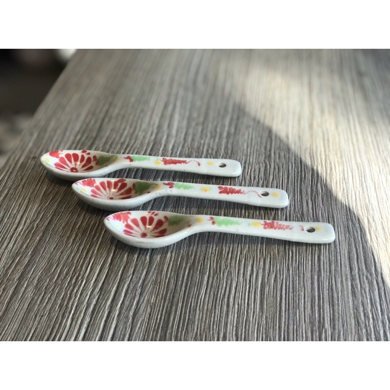 Thìa cà phê men rạn giả cổ Gốm Bát Tràng hoạ tiết vẽ tay
