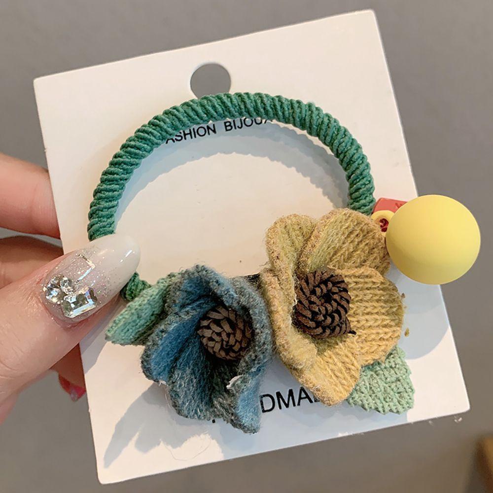 Băng Đô Len Co Giãn Đính Hoa Dễ Thương Thời Trang Cho Bé Gái