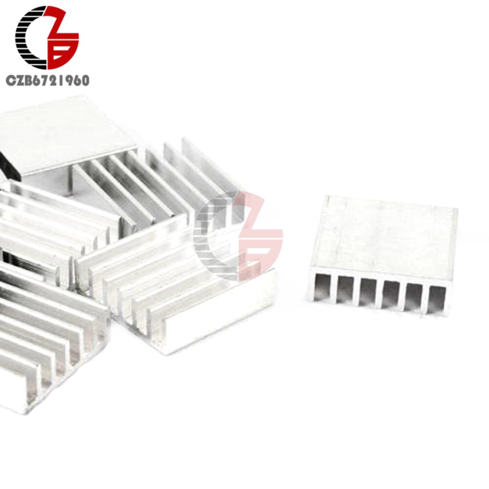 Bộ 10 tấm tản nhiệt 20 * 20 * 6mm chất lượng cao bằng nhôm cho độ nhớ nguồn LED Chip IC tự làm