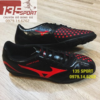 [FREESHIP 99K]Giày đá bóng Mizuno Ignitus TF Đen đỏ (Combo Giày + Túi rút)
