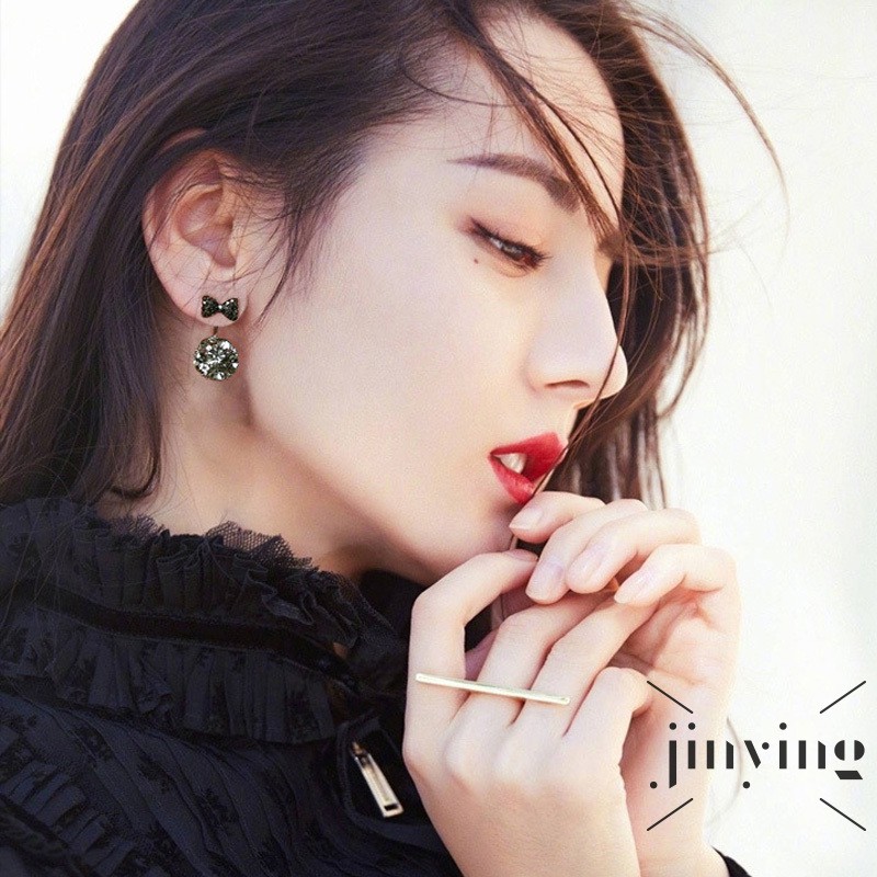 GETNOIVAS Khuyên tai dáng dài phối hình nơ phong cách mùa hè cho bạn nữ