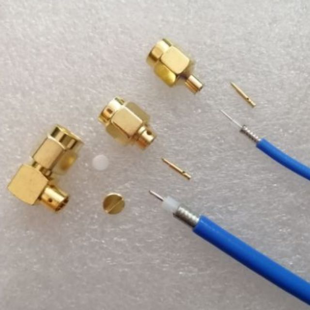 Đầu SMA male SMA female hàn cáp dẻo RG402 RG405