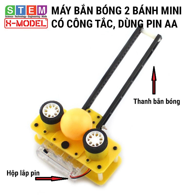 Bộ dụng cụ lắp ráp Máy bắn bóng nhựa mini ST45 cho bé Đồ chơi tự làm DIY| Giáo dục STEM, STEAM