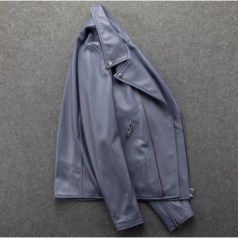 Biker vạt chéo màu xanh coban