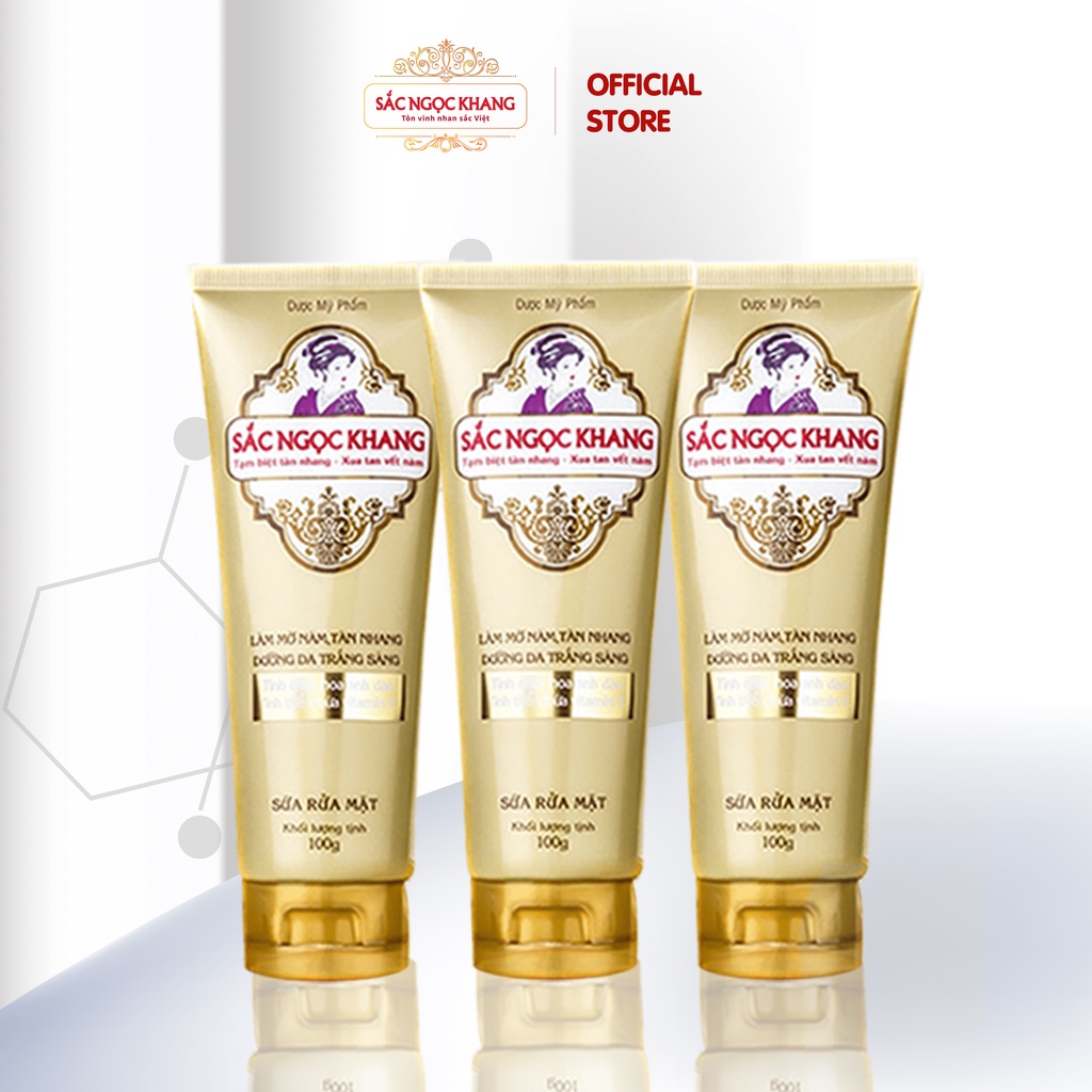 Combo 3 Sữa Rửa Mặt Sắc Ngọc Khang 100gr / Tuýp
