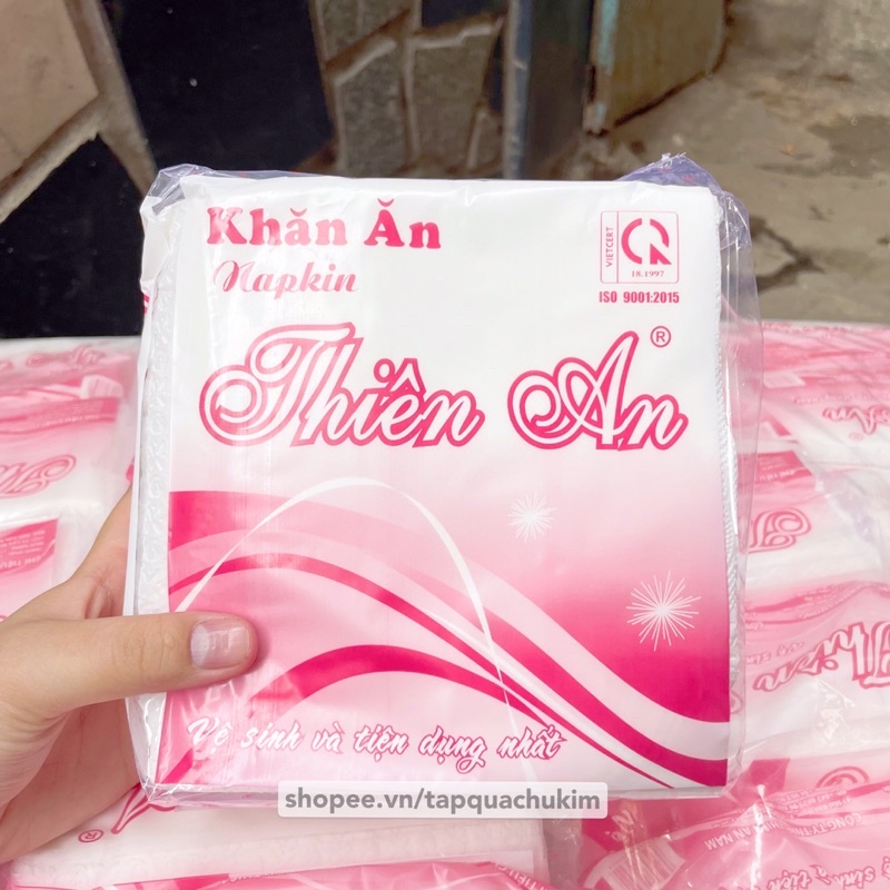 Khăn giấy ăn napkin Thiên An đỏ loại tốt 80 tờ tiết kiệm và tiện lợi - tapquachukim