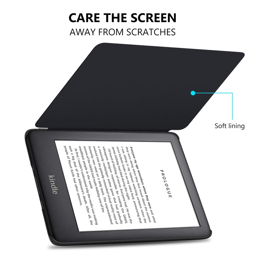 Bao Da Máy Đọc Sách PU Từ Tính Siêu Nhẹ Màu Trơn Cho Amazon Kindle Paperwhite 11 / 10 / 7 / 6 / 5th