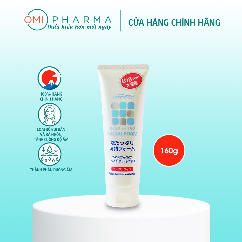 Sữa Rửa Mặt Dưỡng Ẩm Pharmaact Facial Foam Cho Da Thường, Da Khô (160g)