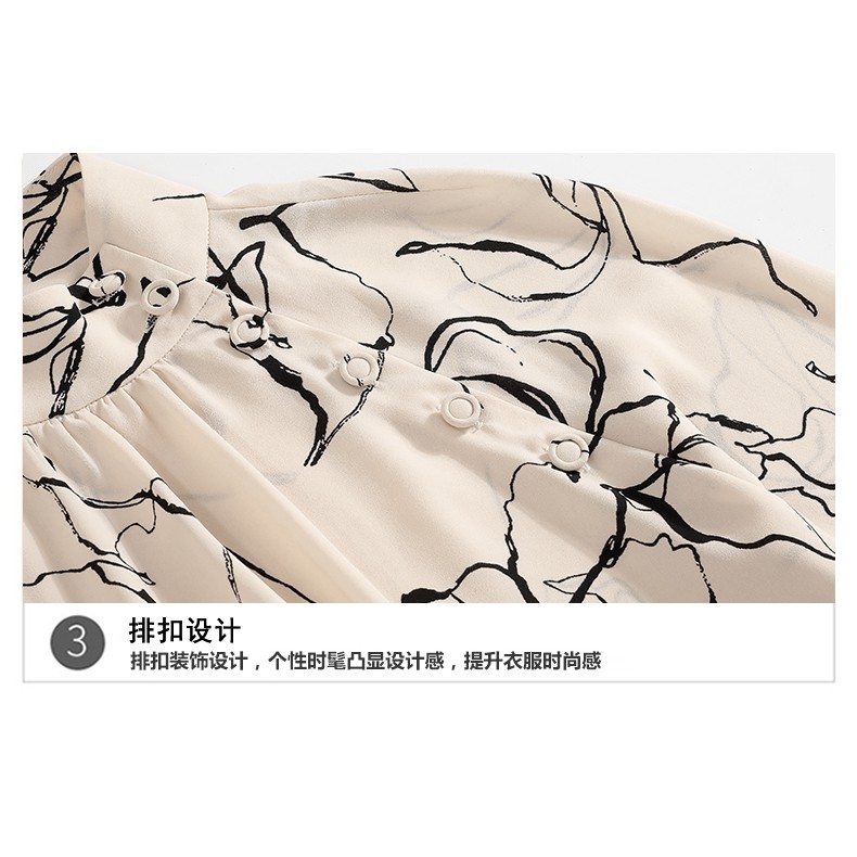 Áo chiffon nữ tay dài ống loe in họa tiết | BigBuy360 - bigbuy360.vn