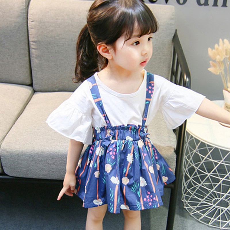 Baby Girl Cute Strap Summer Skirt Princess Dress