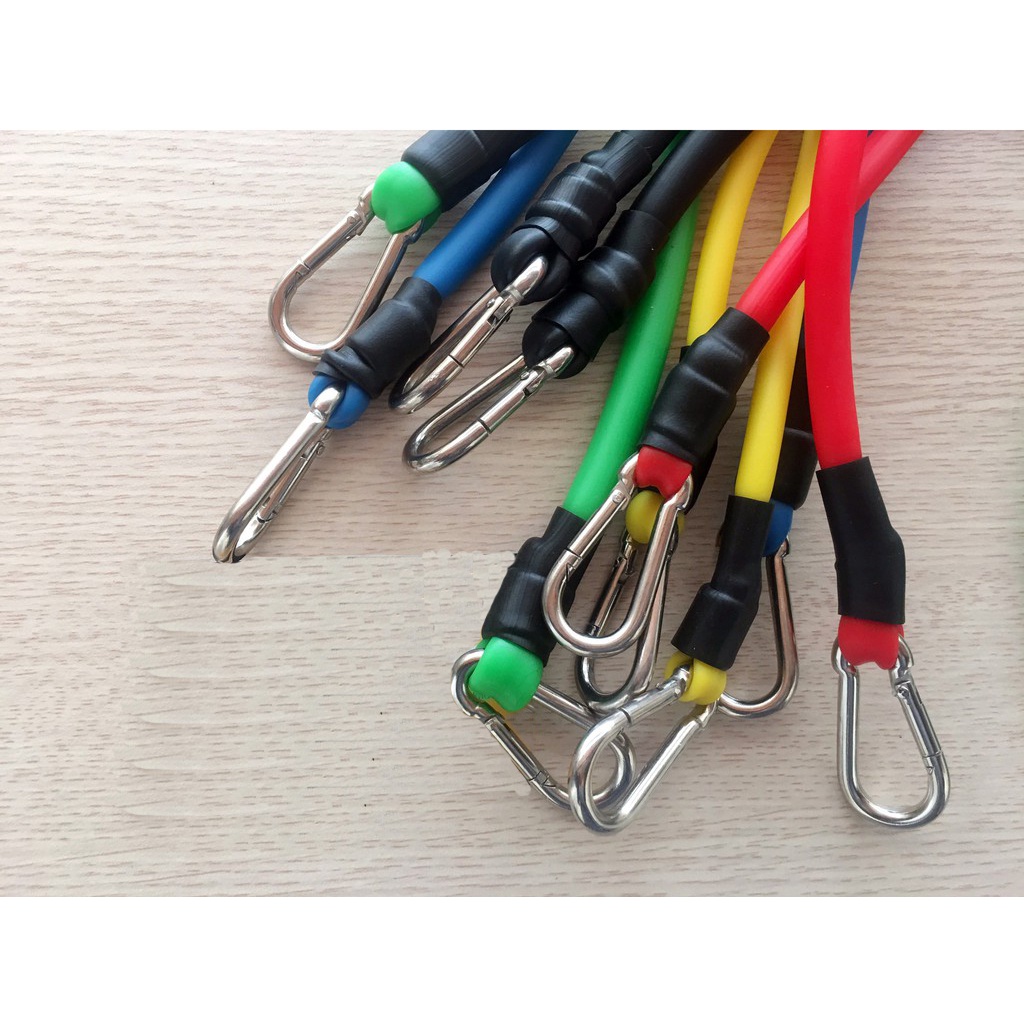 Bộ dây kháng lực ngũ sắc - Dụng cụ dây tập gym bộ 5 dây tập ngũ sắc