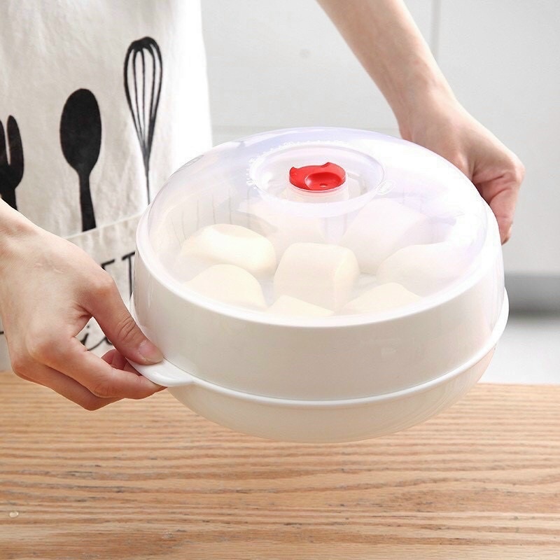 Bộ Khay Hấp Lò Vi Sóng 3 Lớp Việt Nhật - Khay hấp thực phẩm 3 chi tiết bằng nhựa dùng cho lò vi sóng.