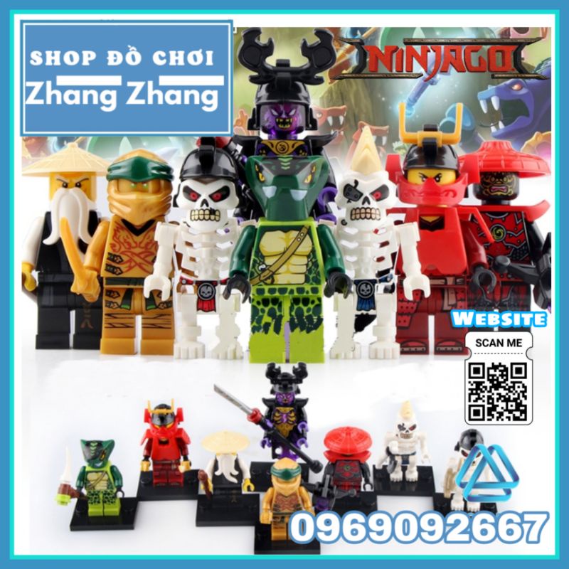 Đồ chơi Xếp hình Ninjago gồm Kruncha Nuckal - Chokun - Nya Wu Scout - Lloyd - The OverLord Minifigures LELE A098 105