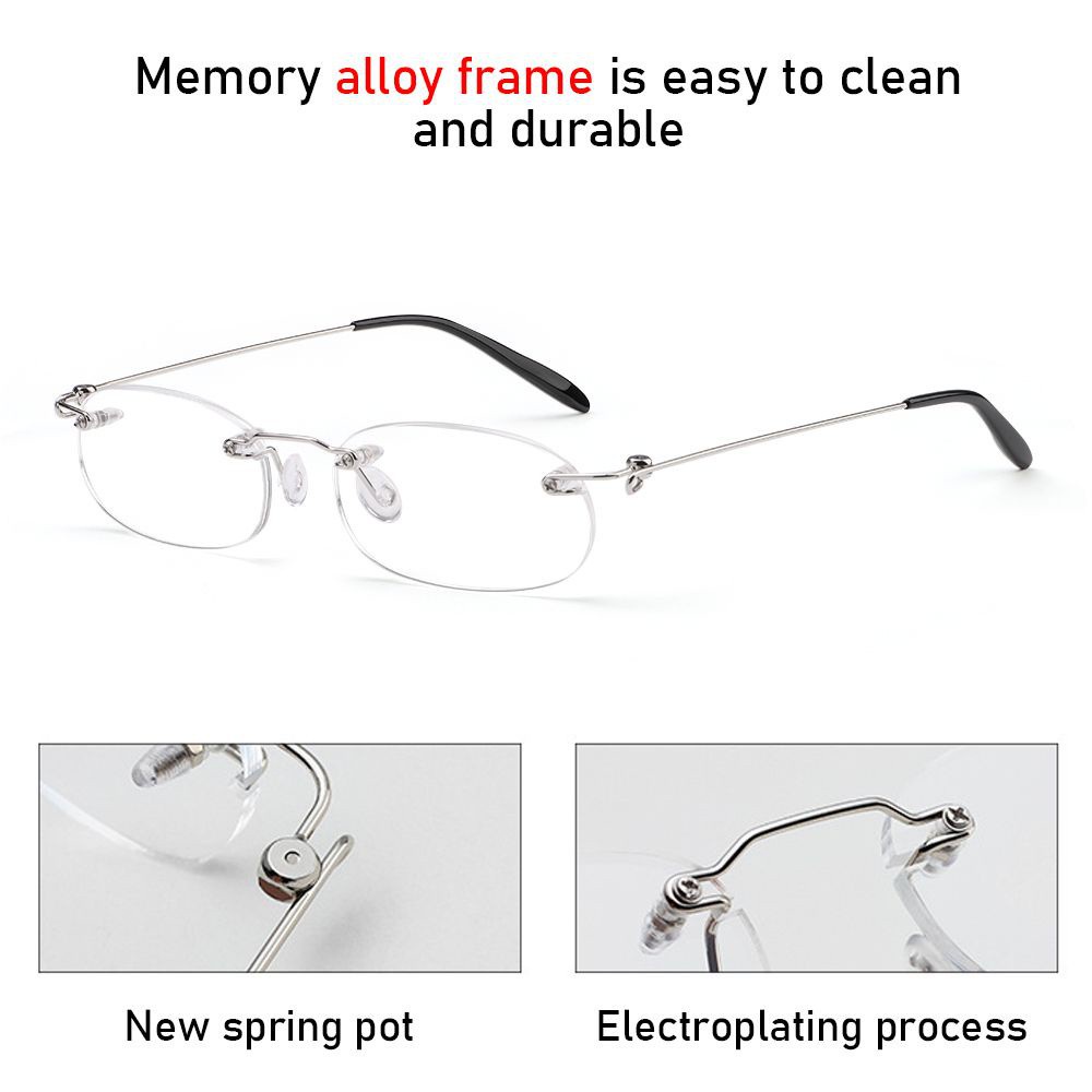 MELODG Clear Eyewear Women Lenses Eye Glasses Reading Glasses Rimless Lightweight Men Ultra-light Frameless Readers Eyeglasses For Men