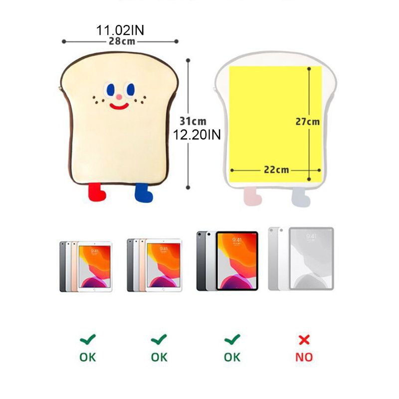 Túi Đựng Hình Bánh Mì Nướng Cho Ipad Pro 9.7 / 10.5 / 11in | BigBuy360 - bigbuy360.vn
