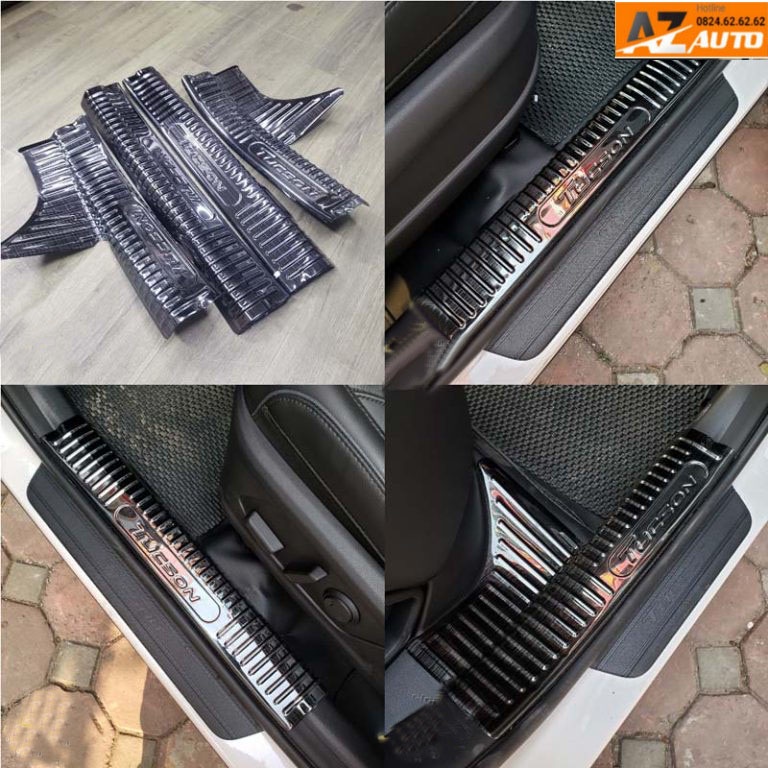 Ốp bậc cửa, Nẹp bước chân Hyundai Tucson 2022 – Titan(tặng kèm keo trọ dính)