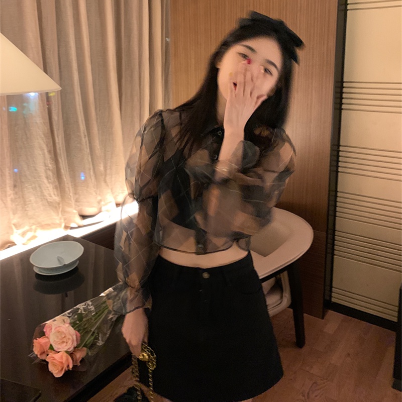 Áo Sơ Mi Tay Dài Hoạ Tiết Sọc Ca Rô Thiết Kế Hợp Thời Trang Cho Nữ