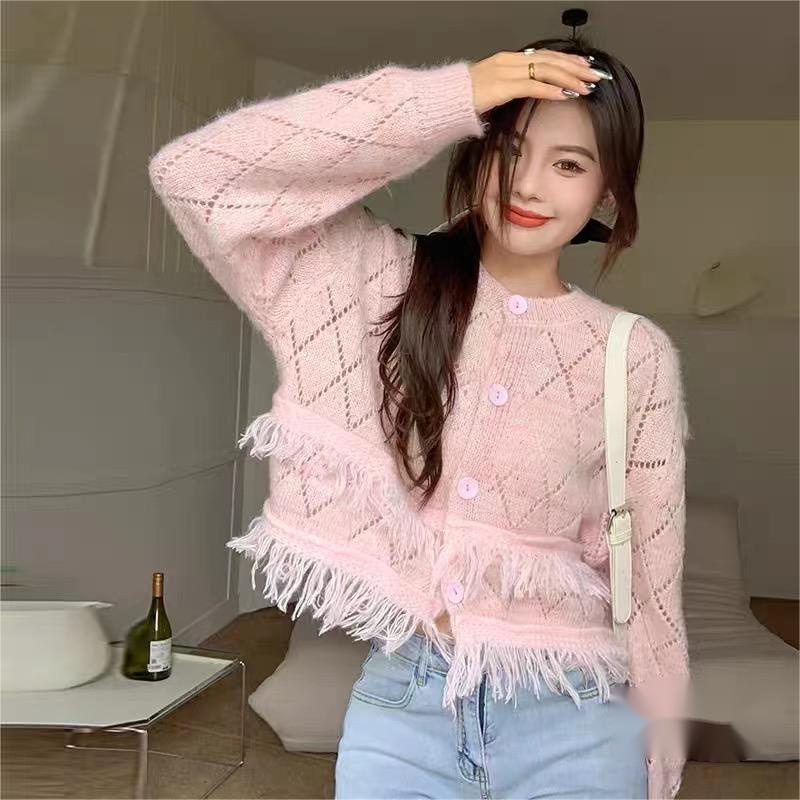 Áo Khoác cardigan Thiết Kế Viền Rỗng Thời Trang
