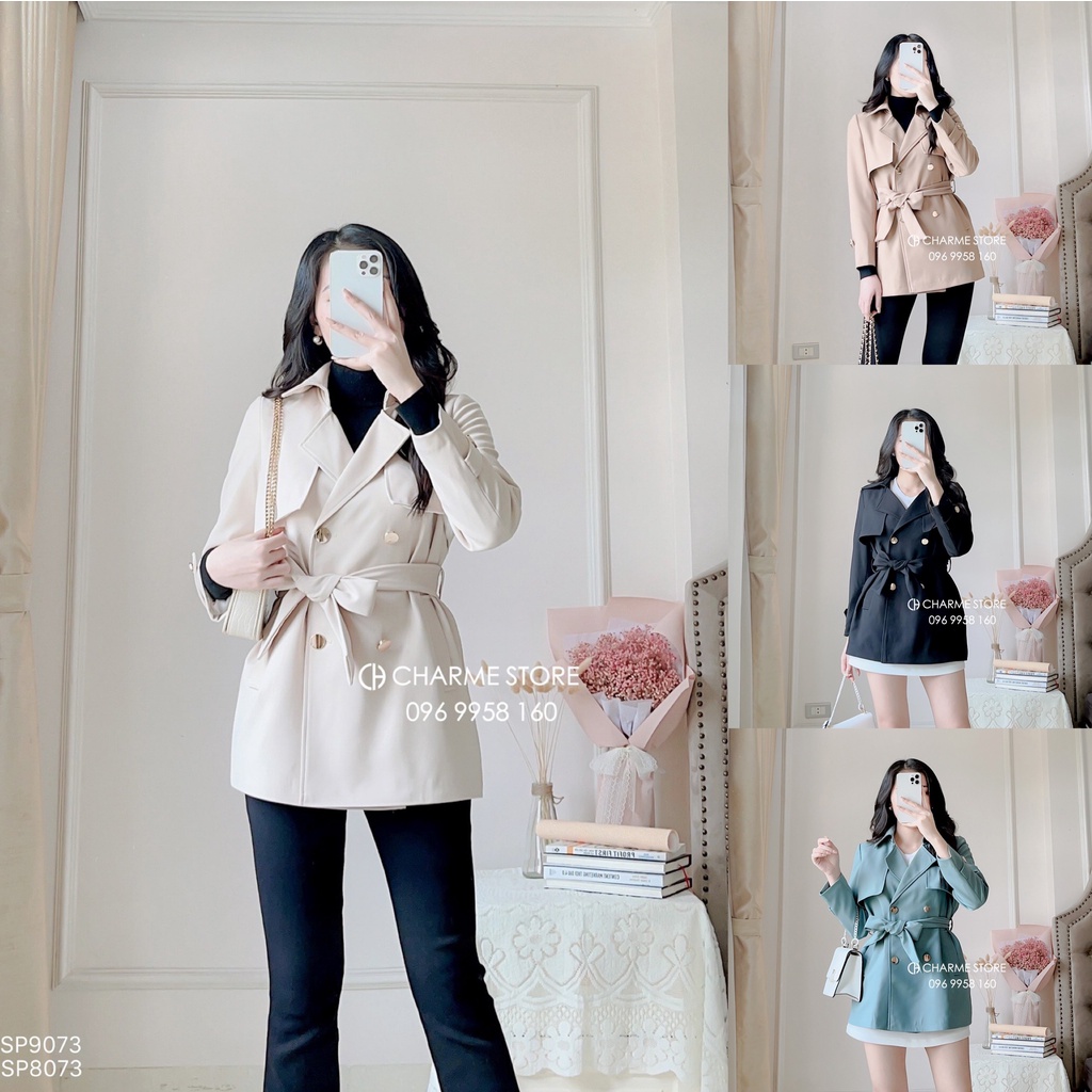 Áo khoác măng tô nữ dáng vừa thiết kế Charme 9073 | BigBuy360 - bigbuy360.vn