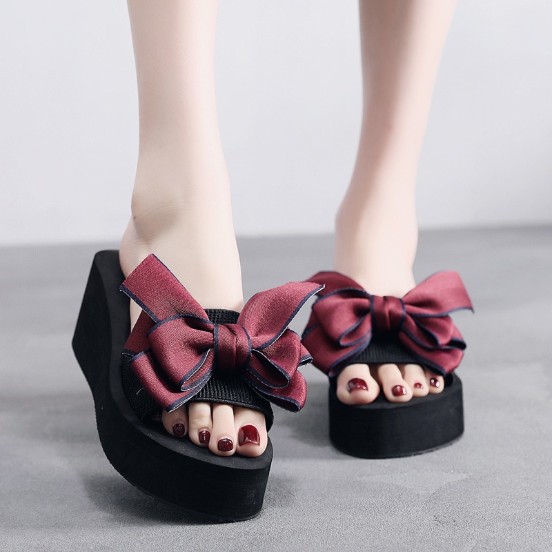 Miss Waterwheel Dép Xỏ Ngón Đế Dày Đính Nơ Thời Trang Mùa Hè Mới Cho Nữ