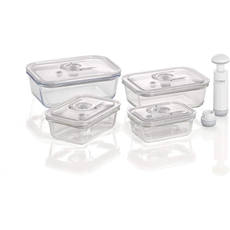 Set hộp đựng thực phẩm kèm bơm hút chân không CASO VacuBoxx E-Set - eckig ( set hộp chữ nhật) | Shopee Việt Nam