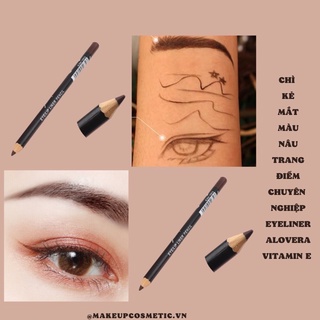 Chì Kẻ Mắt Màu Nâu Trang Điểm Chuyên Nghiệp Eyeliner Alovera & Vitamin E
