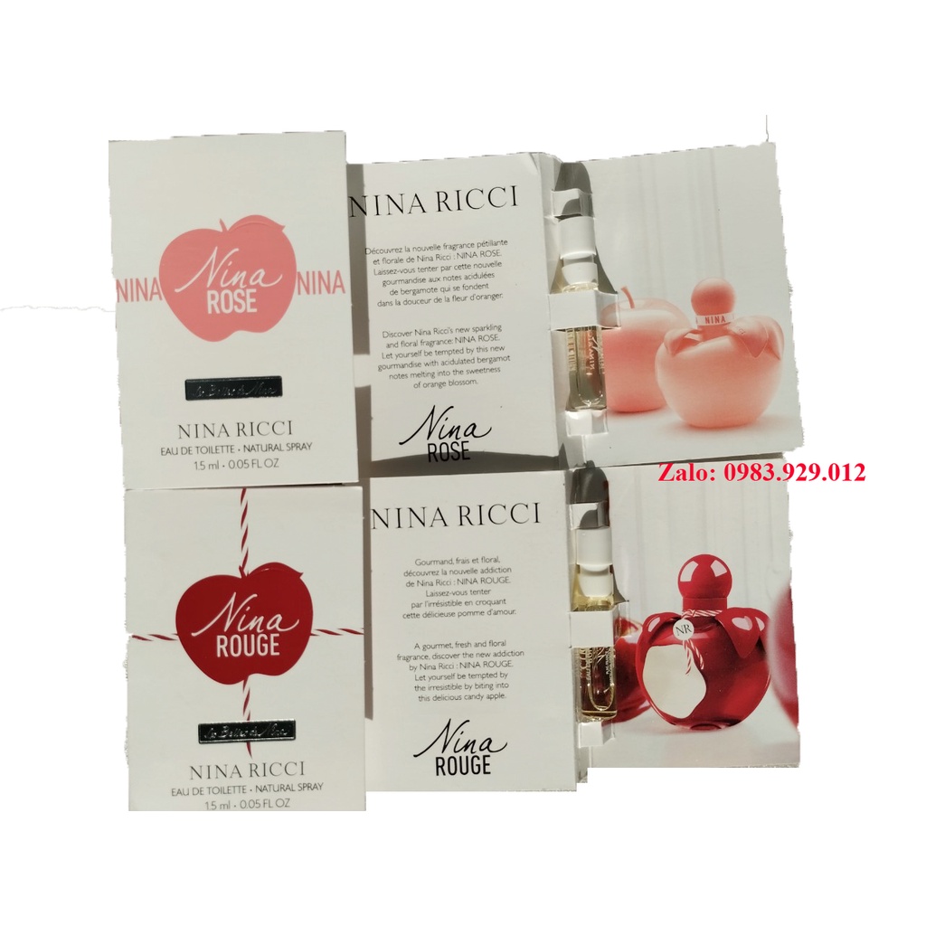 Vial Nước Hoa Nina Ricci Nina Rose, Nina Rouge