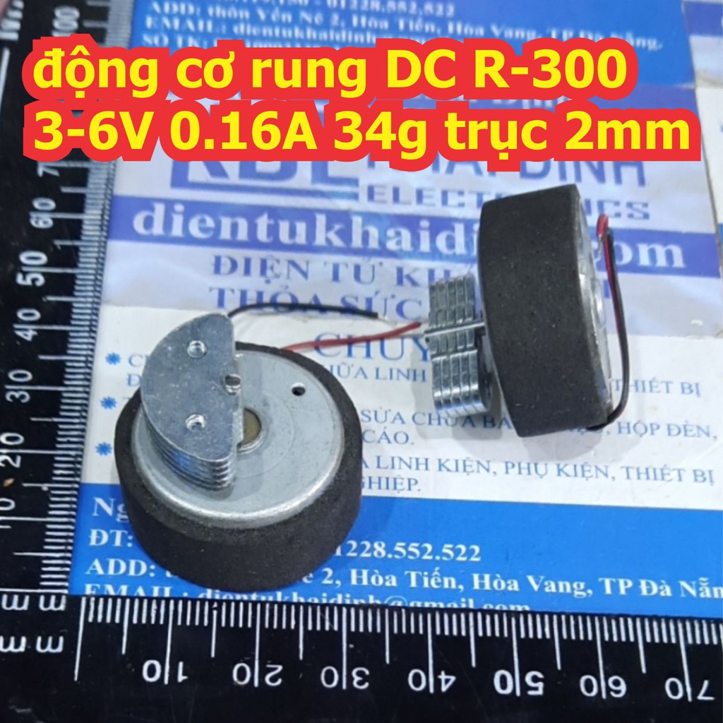 2 con động cơ rung DC R-300, 3-6V 0.16A 34g trục 2mm kde2582