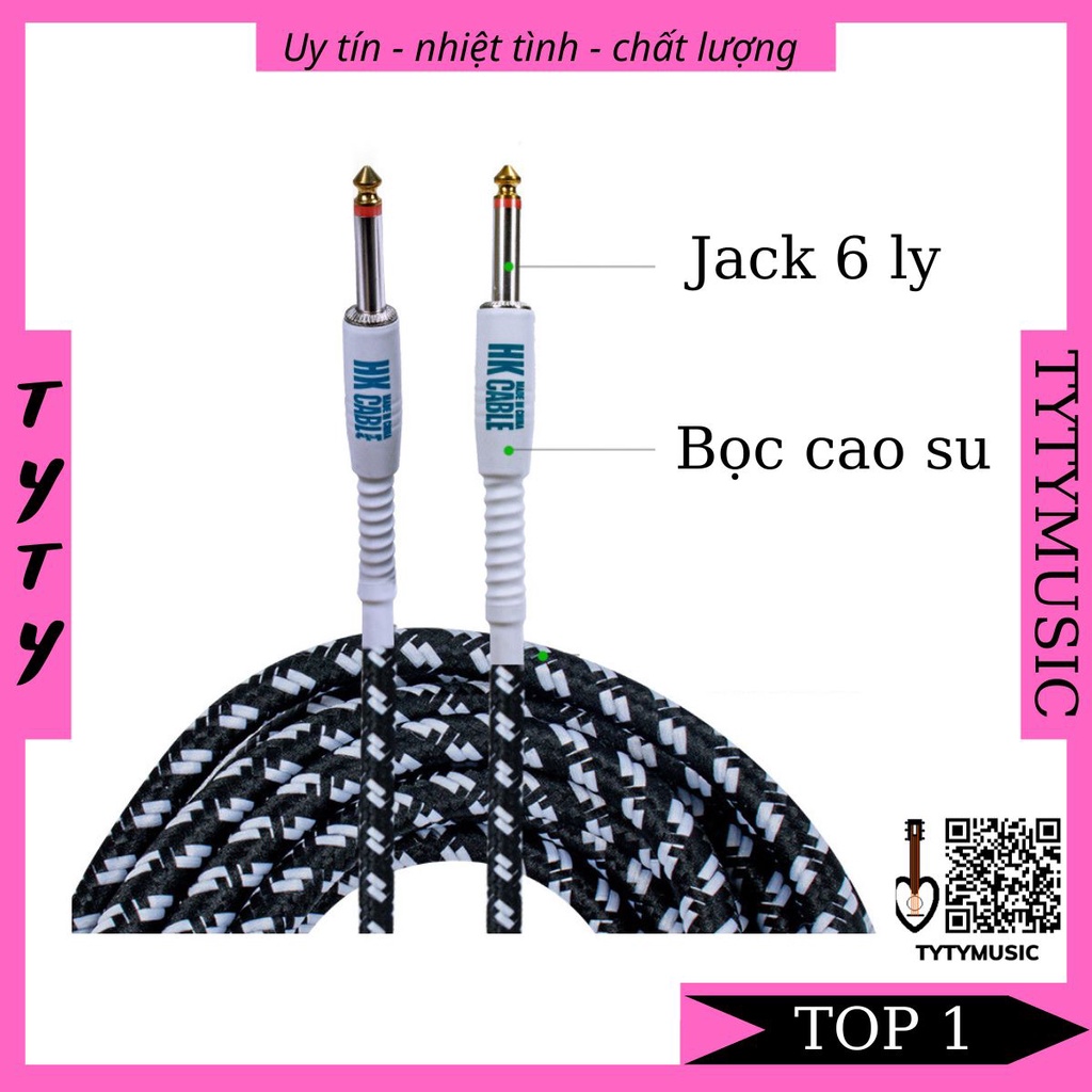 Dây kết nối Guitar dây Line HK  CABLE ra loa kích thước 5m bền đẹp TYTYmusic