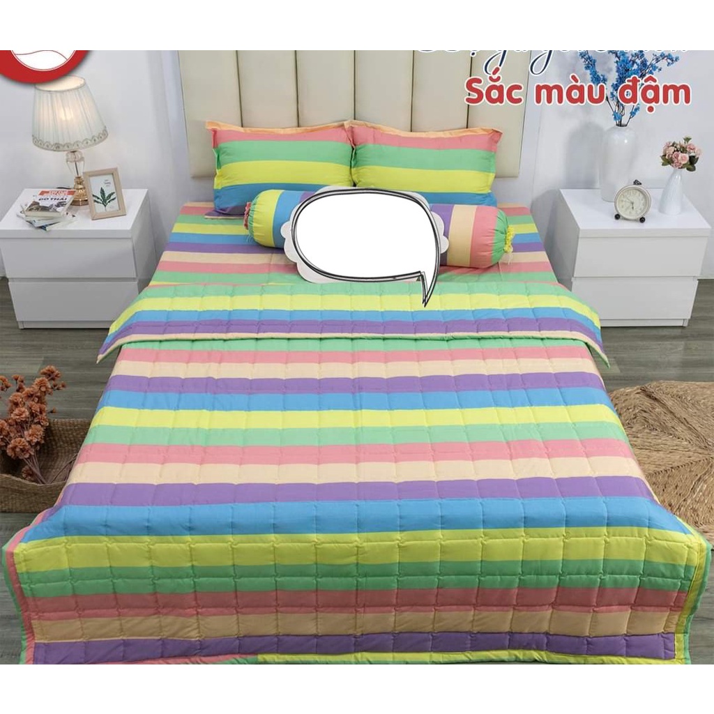 Bộ chăn hè ga gối kèm vỏ gối ôm 5 món 1m2x2m-có chọn mẫu