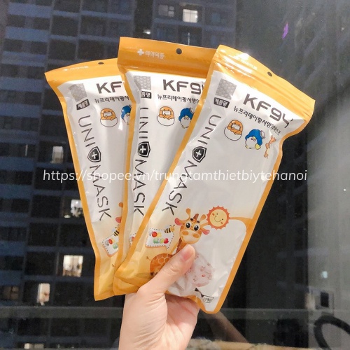 COMBO 100 CHIẾC Khẩu trang 4D cho bé UNI MASK KIDS KF94 - Công nghệ Hàn Quốc - An toàn cho bé