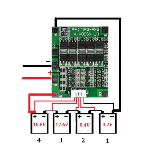 Mạch sạc cân bằng và bảo vệ pin 4S-30A