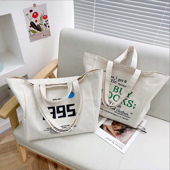 Túi vải túi xách đeo vai có sức chứa lớn cao cấp thiết kế đơn giản thời trang dành cho nữ