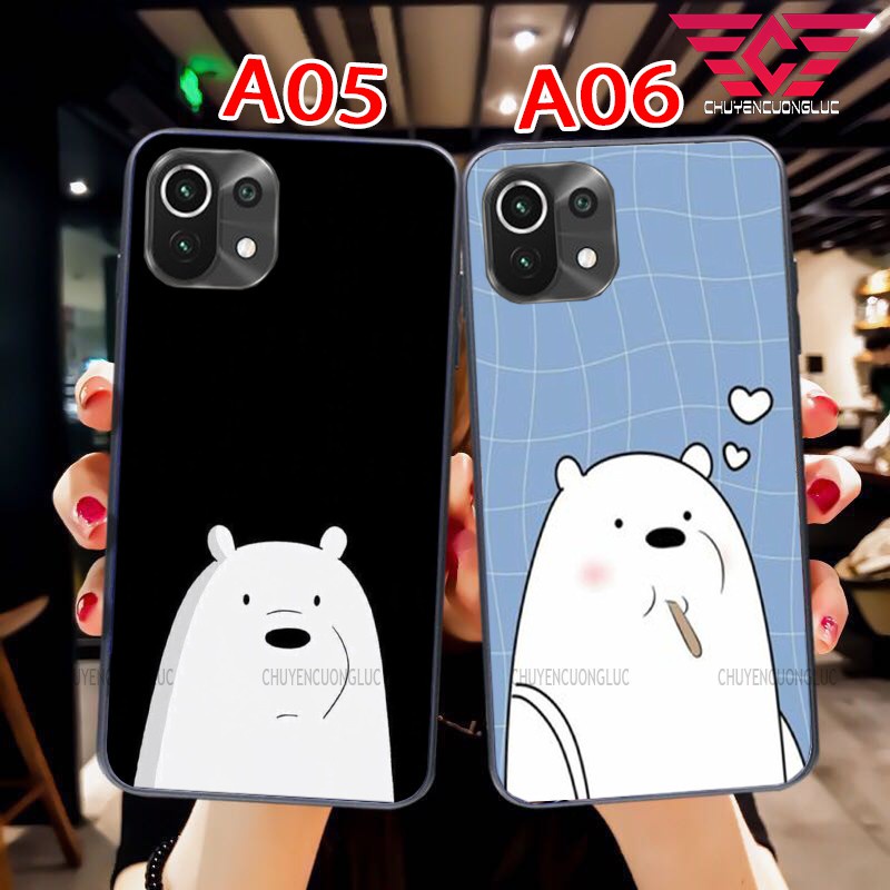 Ốp lưng Xiaomi mi 11 gấu dễ thương mặt sau ép kính chống bể