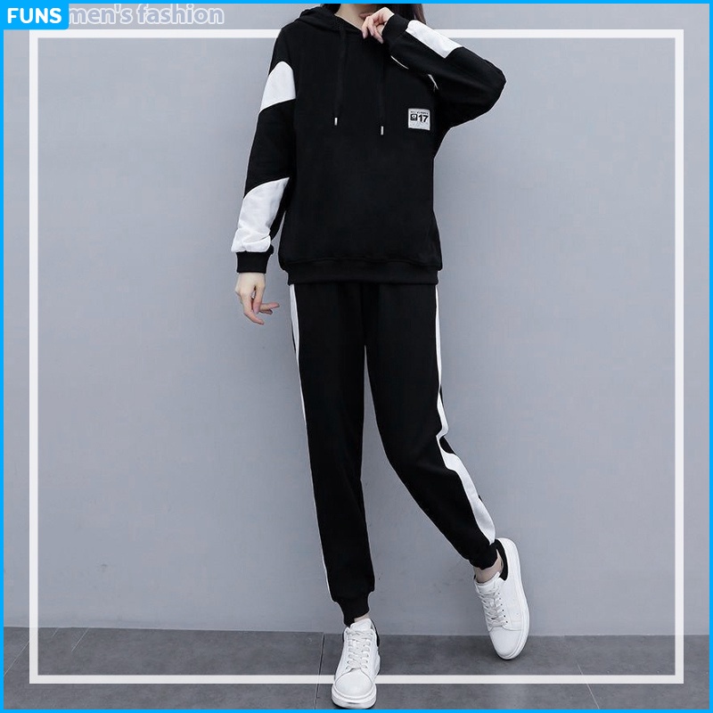 Bộ Quần áo thu đông nam nữ FUNS mã "TT38" dáng thể dục thể thao hàn quốc đẹp bao gồm áo khoác hoodie và quần jogger