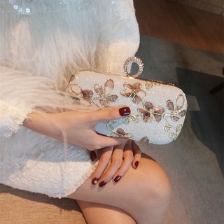 Clutch/ ví nữ cầm tay thêu hoa sang chảnh ht8445
