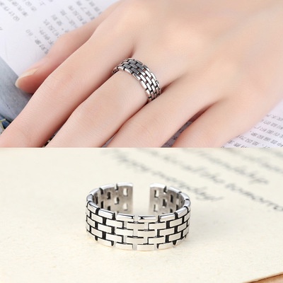 Nhẫn Đeo Ngón Trỏ Màu Đen Phong Cách Hip hop Đường Phố Cổ Điển