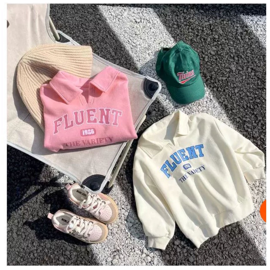 Đồ bộ dài tay thu đông Fluent trai gái chất nỉ _Quần áo dài tay thu đông 2 màu