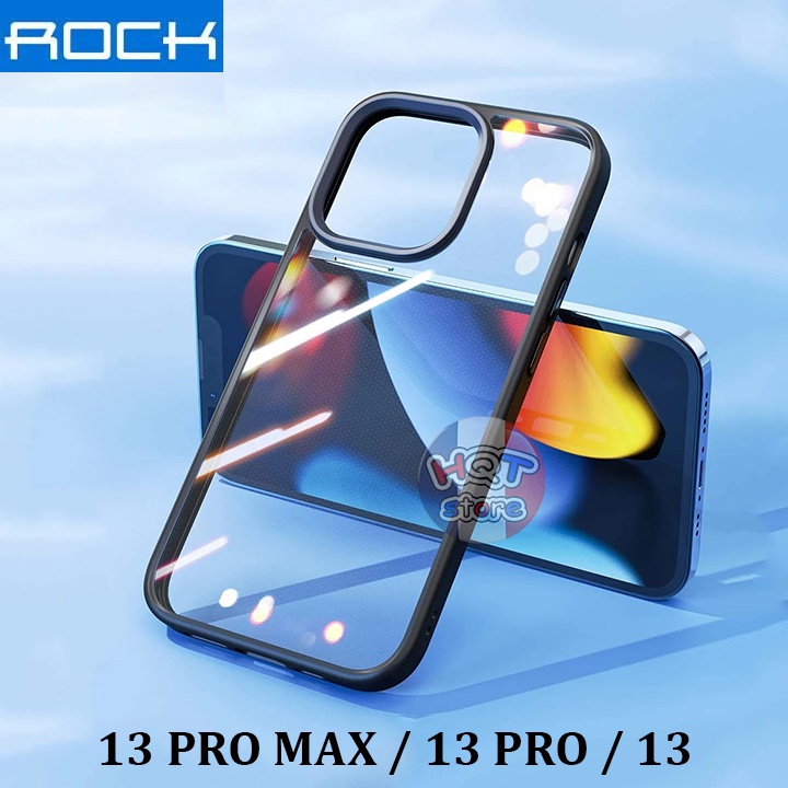 Ốp lưng trong suốt viền màu Rock Guard Pro Clear cho IP 13 Pro Max / 13 Pro / 13