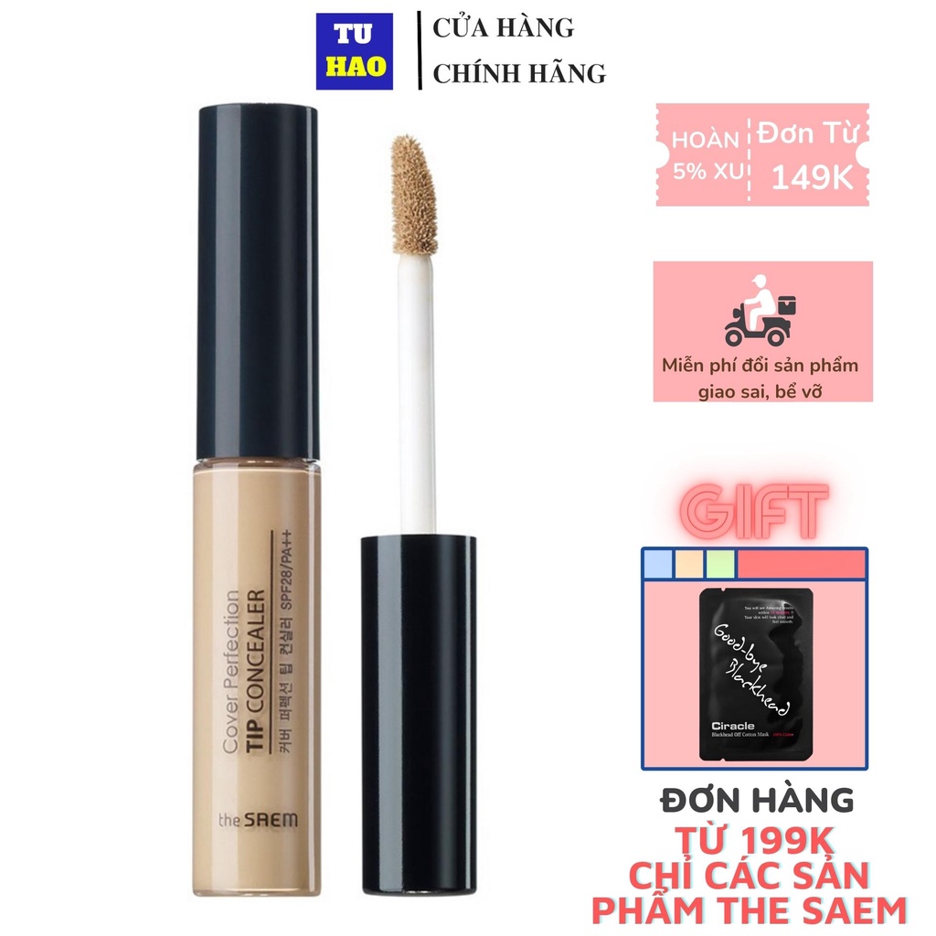 Kem che khuyết điểm The Saem Cover Perfection Tip Concealer (6.5g)