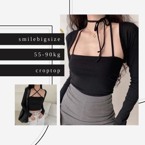 Áo croptop bigsize kèm khoác dây cột xinh xắn AC14
