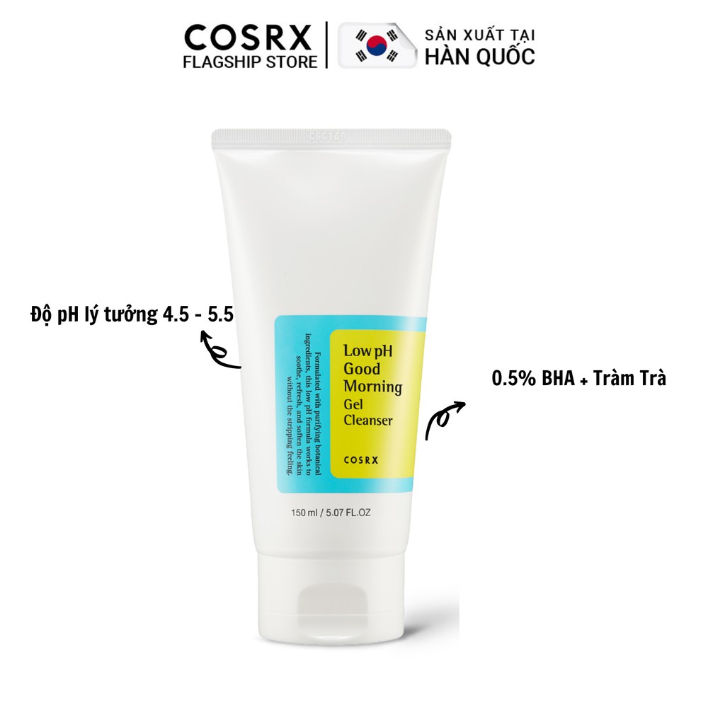 Combo Da Dầu Mụn COSRX: Gel Rửa Mặt Tràm Trà 150ml + Nước Hoa Hồng AHA/BHA 150ml + Gel Dưỡng Trà Xanh, B5 Hydrium 50ml