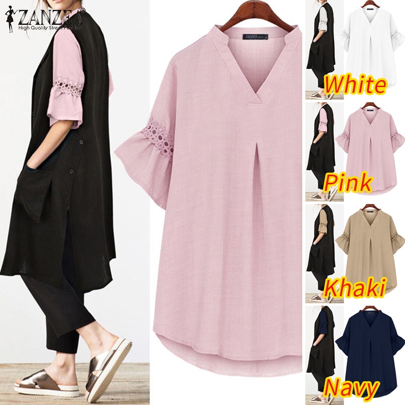 Zanzea Áo Ren Tay Lửng Thời Trang Dành Cho Nữ