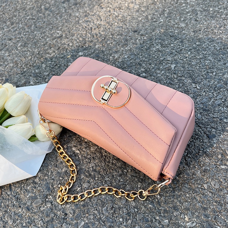 Túi Đeo Vai Màu Trơn Có Nắp Đậy Thời Trang Cho Nữ