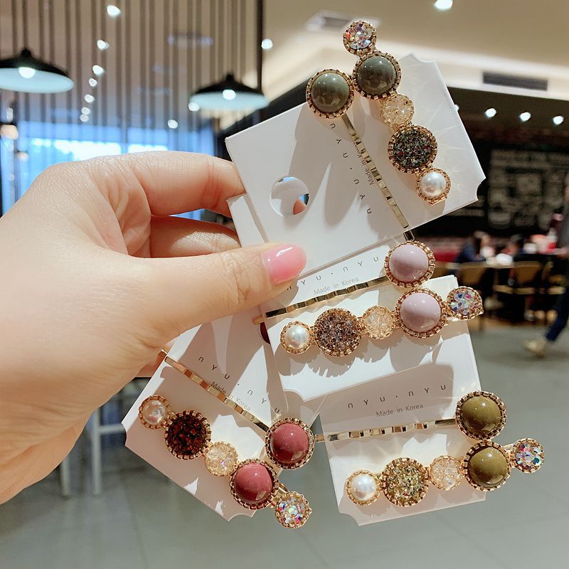 Set kẹp mái phong cách Hàn Quốc A6028 - Kẹp tóc đính hạt nhiều mẫu