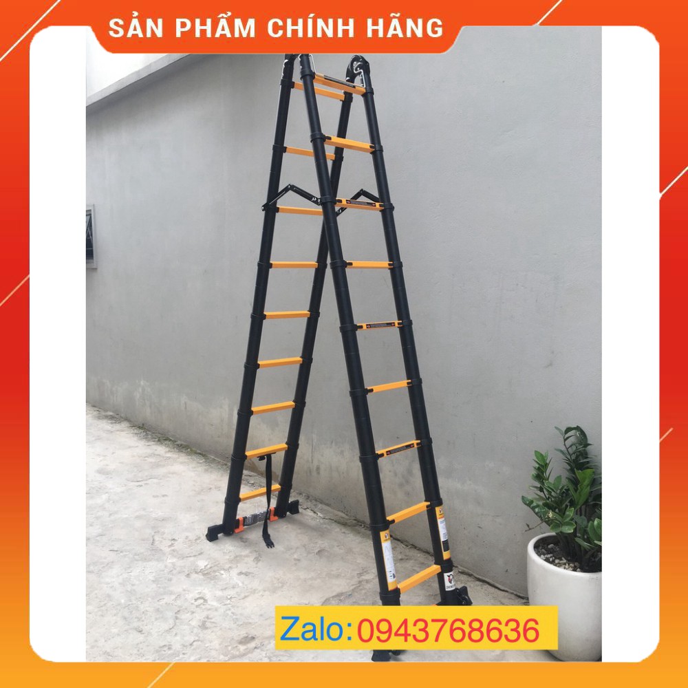 Thang nhôm rút đôi chữ A (2.5M+2.5M) - Sơn tĩnh điện