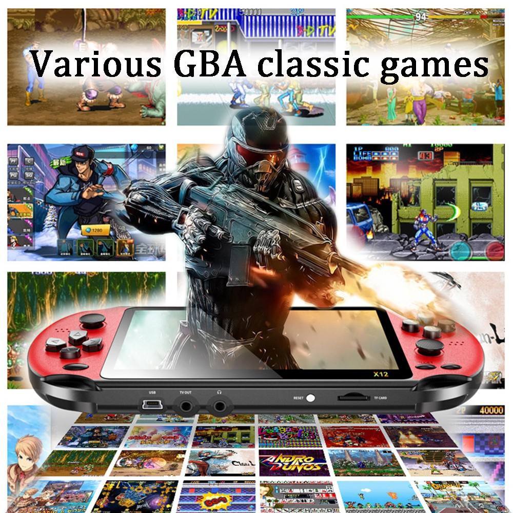 Máy Chơi Game Cầm Tay X12 PSP 2000 5.1 Inch 8GB Hỗ Trợ Video NES GBA Cổ Điển